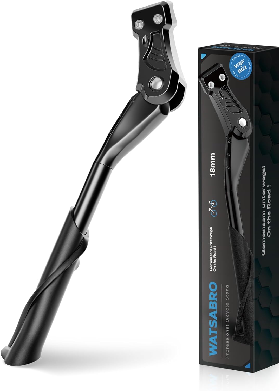 WATSABRO Fahrradständer 24-29 Zoll,Höhenverstellbarer Seitenständer mit 2 Löchern,40mm / 18mm Lochabstand,M5 Schraube Schraubenöffnung 5mm,Stabil Seitenständer E-Bike,MTB