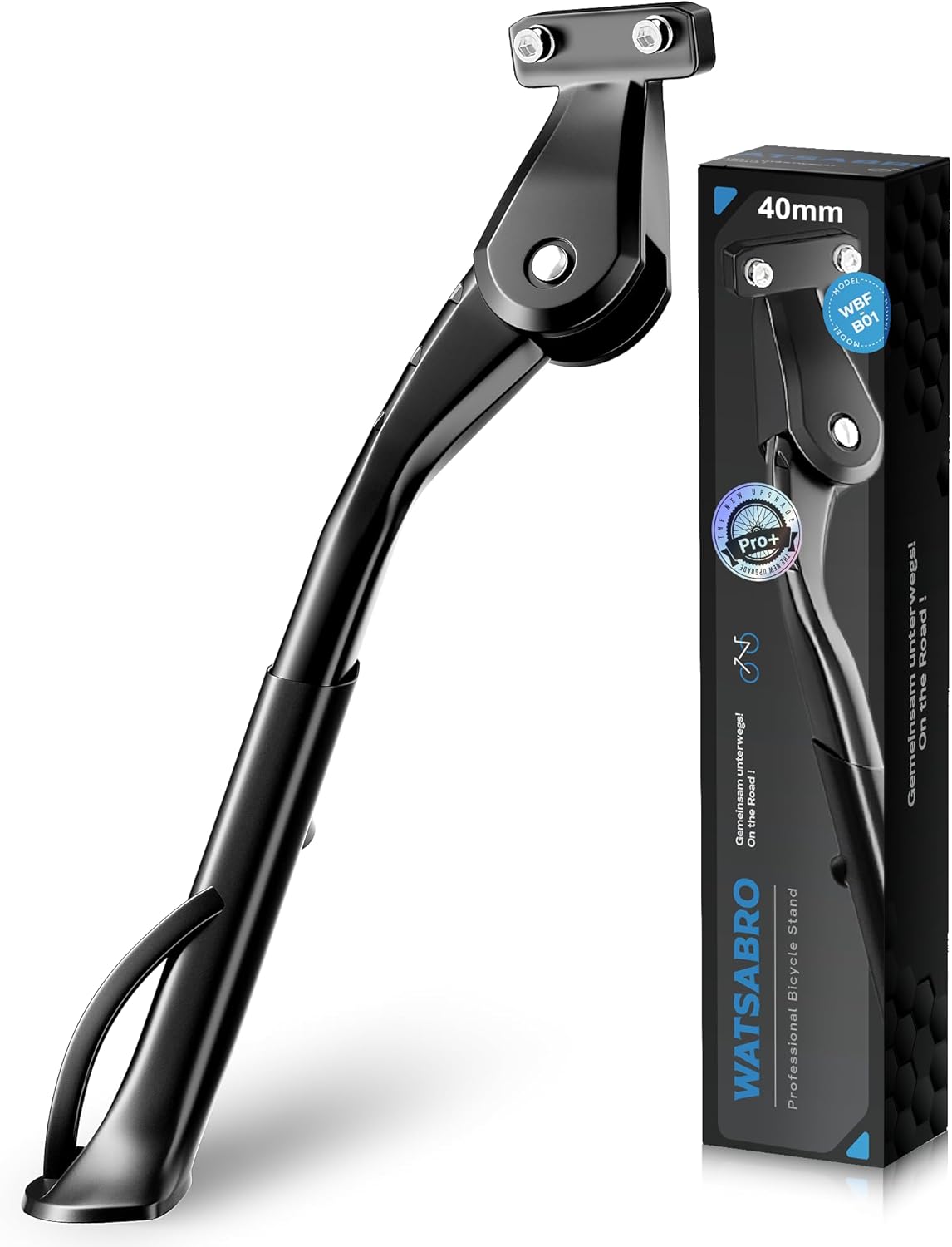 WATSABRO Fahrradständer 24-29 Zoll,Höhenverstellbarer Seitenständer mit 2 Löchern,40mm / 18mm Lochabstand,M5 Schraube Schraubenöffnung 5mm,Stabil Seitenständer E-Bike,MTB