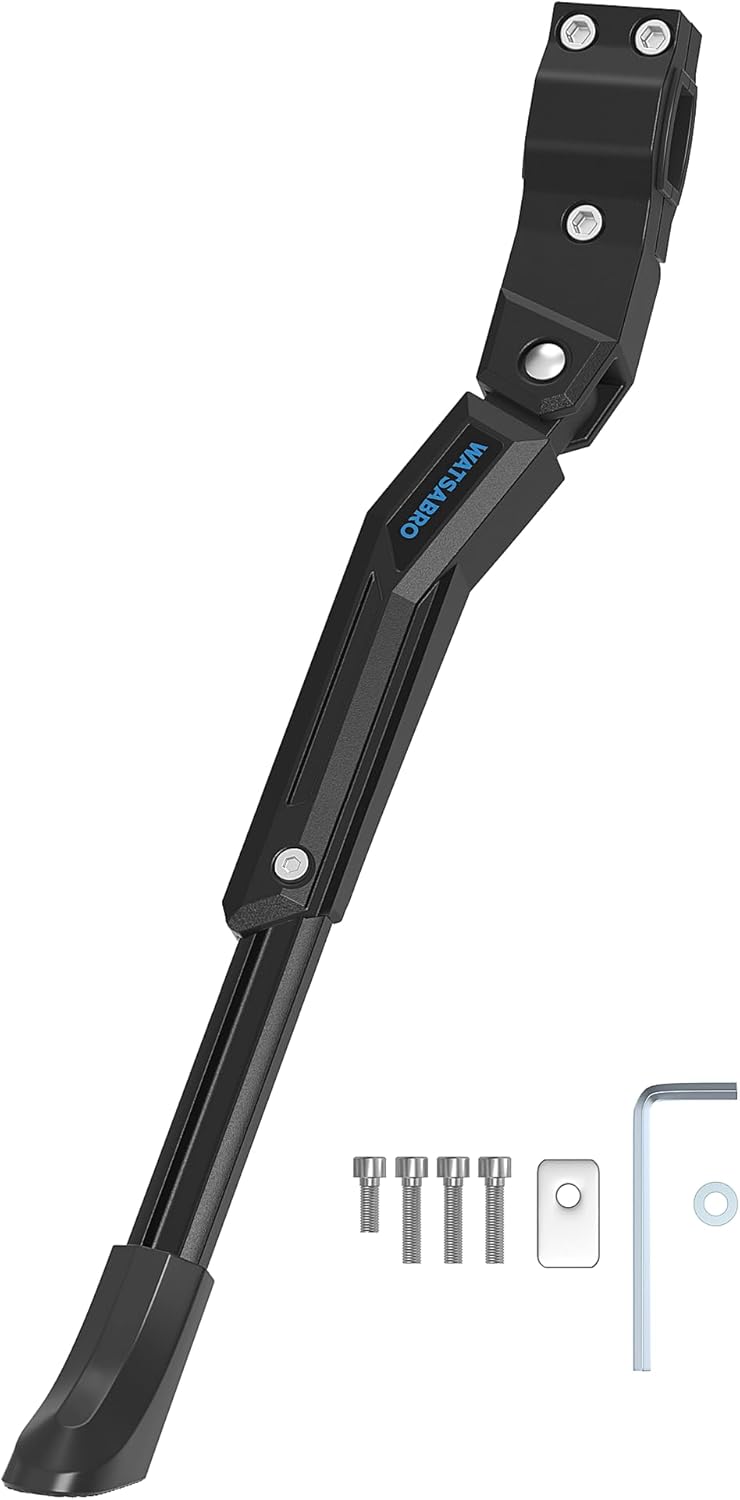 WATSABRO Fahrradständer 24-28 Zoll, 4 cm Höhenverstellbar und Universal Seitenständer, Aluminiumlegierung Fahrrad Ständer