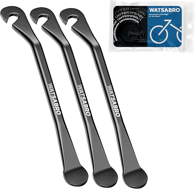 WATSABRO Reifenheber Fahrrad,3 Stück Metall Reifenheber fur Fahrrad Reifenwechsel Werkzeug,Fahrrad Werkzeug,Fahrrad Reifenheber,schwarz