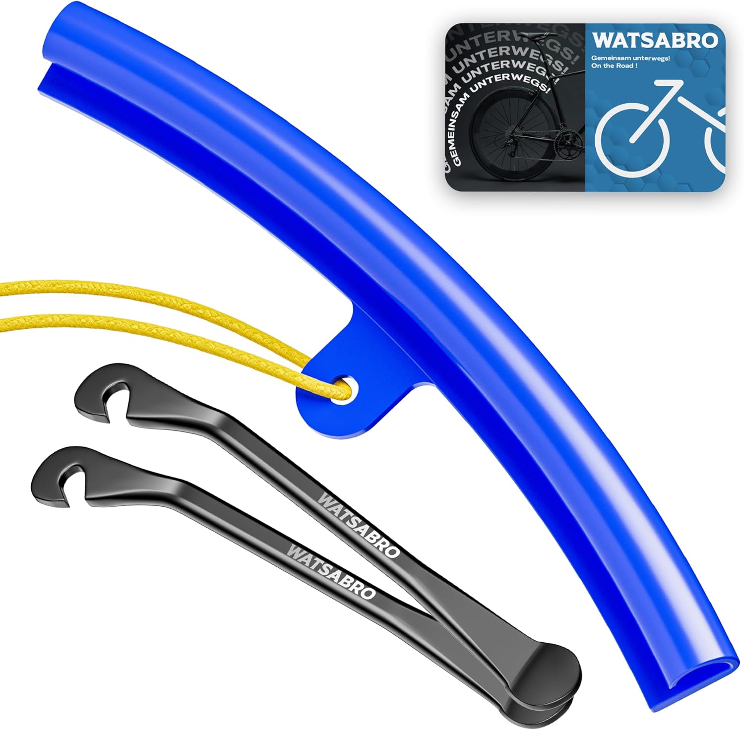 WATSABRO Reifenheber Fahrrad mit 24-29 Zoll PU-Felgenschützer, Fahrrad Werkzeug für einfacheren Reifenwechsel, Felgenschutz & Kratzerfrei für MTB, E-Bike, Montainbike, Rennrad