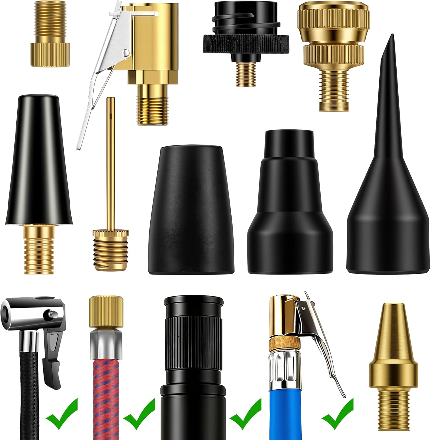 WATSABRO Fahrradventil Adapter Set, Fahrrad Adapter Französisch Ventil, Auto Ventil Adapte, Luftpumpe, Kompressor Ventil Adapter