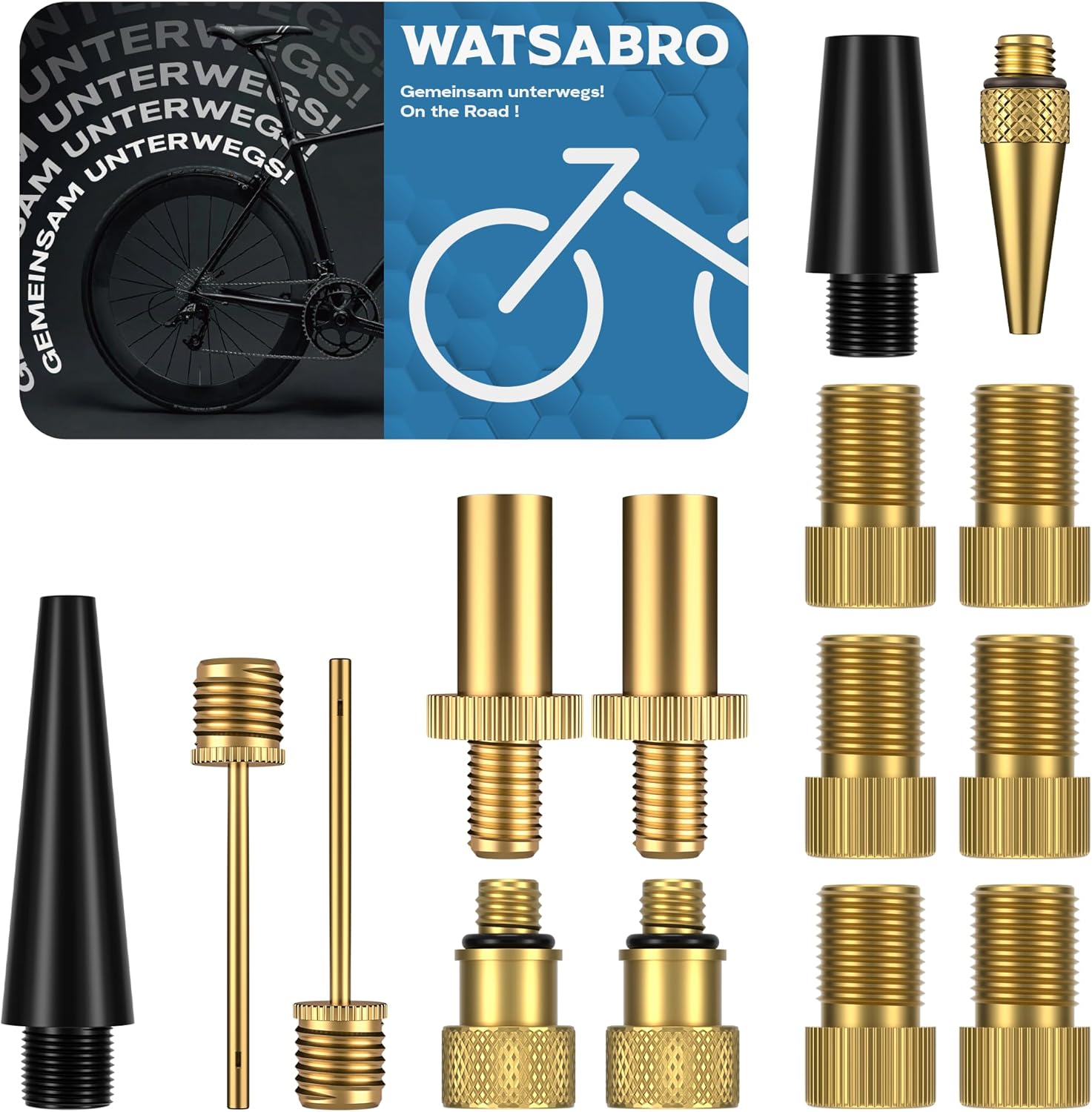 WATSABRO Fahrradventil Adapter Set, Fahrrad Adapter Französisch Ventil, Auto Ventil Adapte, Luftpumpe, Kompressor Ventil Adapter