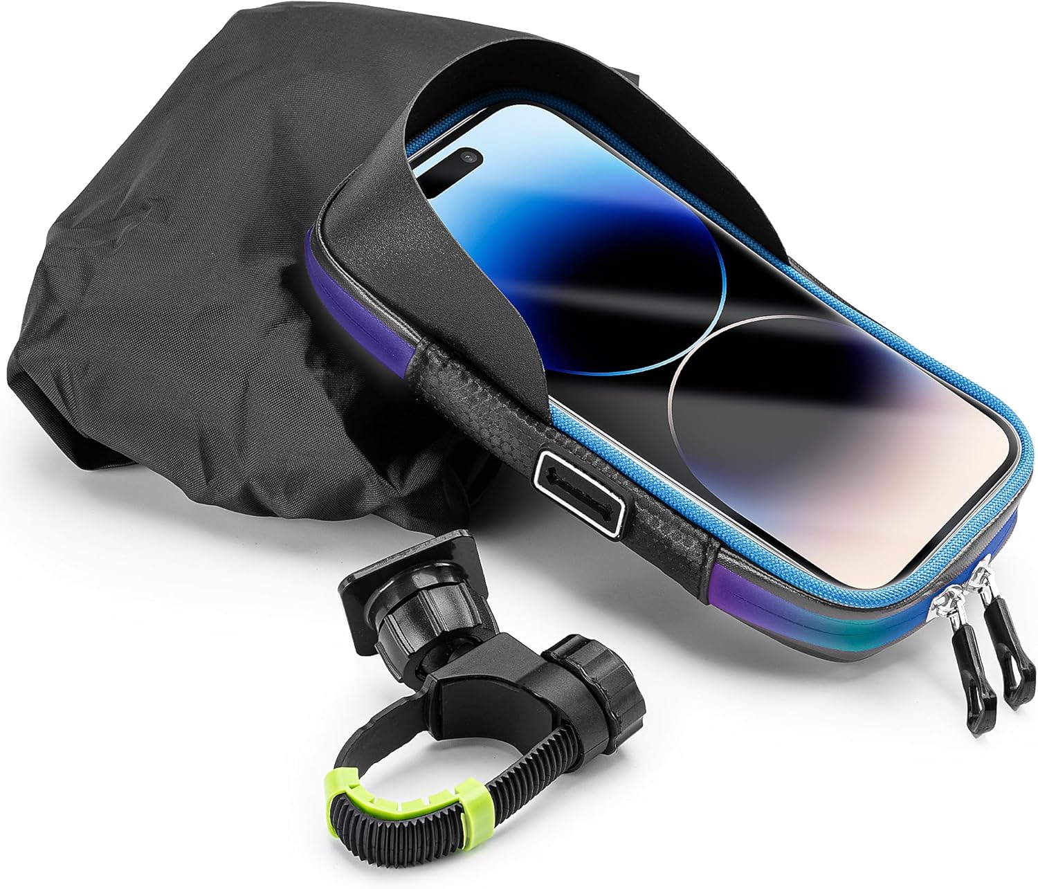 WATSABRO Handyhalterung Fahrrad für Smartphones bis zu 7 Zoll wasserdichte Lenkertasche Fahrrad mit TPU-Touchscreen, 360° drehbar für Mountainbike, Rennrad, E-Bike